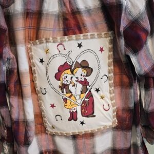 Valentines Distressed Flannel Shirt